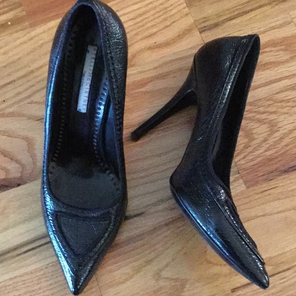 Stella McCartney Shoes - Stella McCartney black pebbled patent leather heel